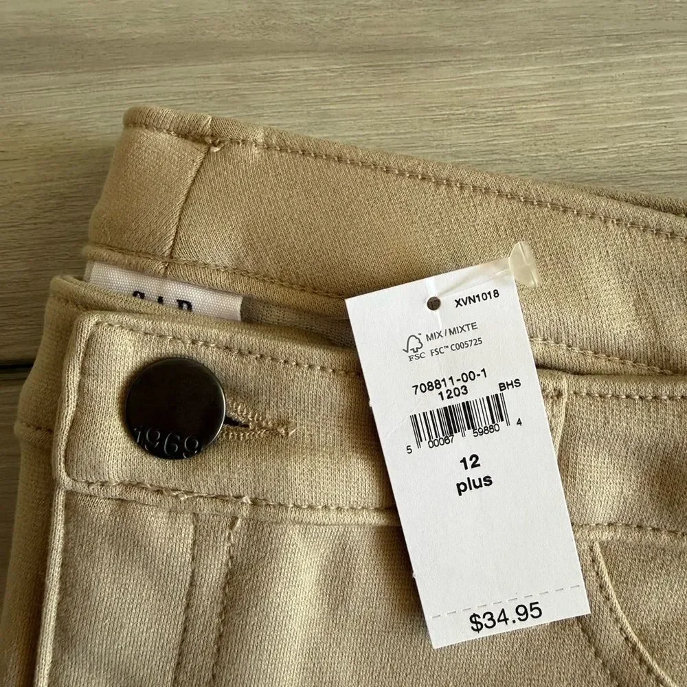 GAP Ponte Pant Beige Size 12Plus NWT IN PACKAGE